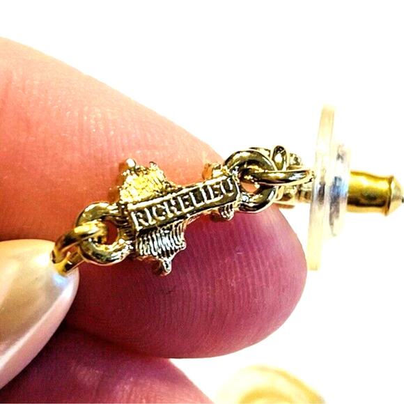 Vintage Richelieu Pierced Earrings Elegant Pearl Teardrops Dangles Wedding Bride - Picture 5 of 6